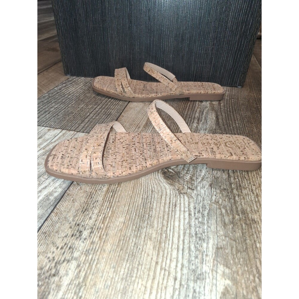 NEW! Women's Journee Collection Brisa Multi Strap Slide Sandal, Cork Size 6.5 - Picture 4 of 9